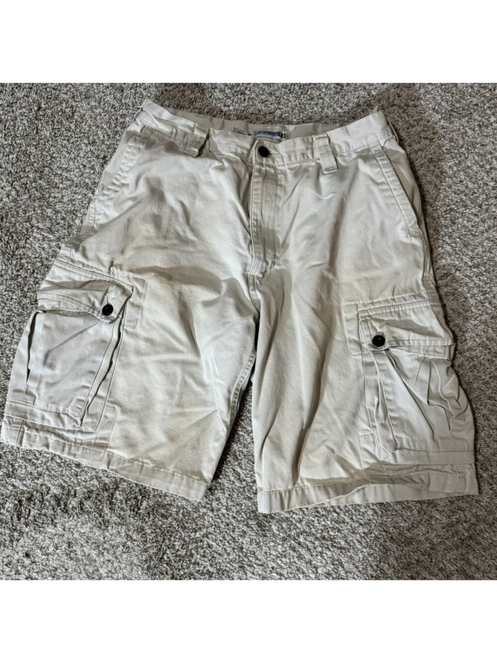 Canyon River Blues Cargo Shorts Men's Size 32 Khaki 100% Cotton Casual Outdoor